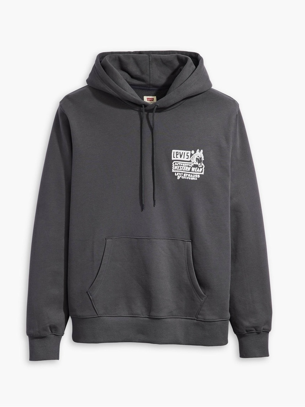 Levi's Space Cowboy Grey Pullover Hoodie with White Graphics